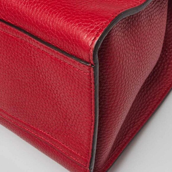 Gucci Red Pebbled Leather Marmont Top Handle Bag - Picture 4 of 12